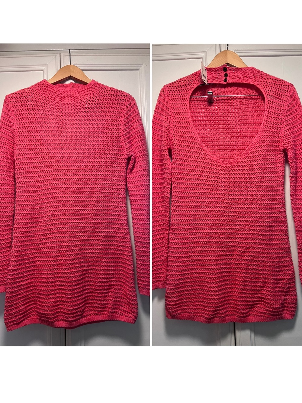 NWT Free People FP Beach Pink Knit V-Neck Mini Cover Up Dress Pool Travel Small